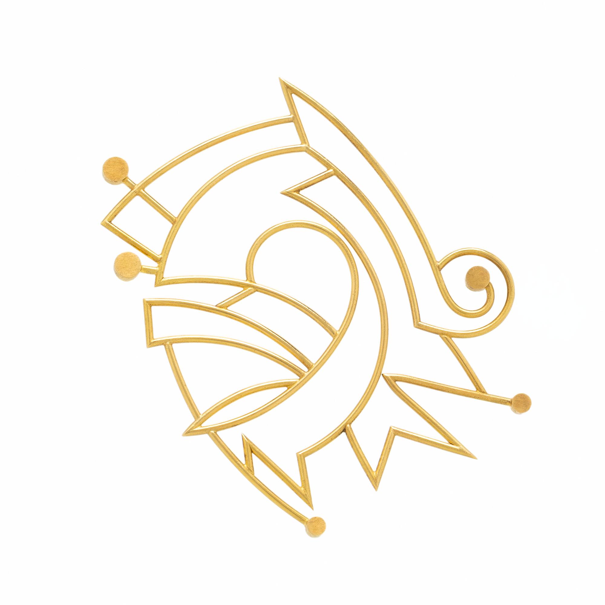Wendy Ramshaw, 'Drawings in Gold', Yellow Gold Brooch