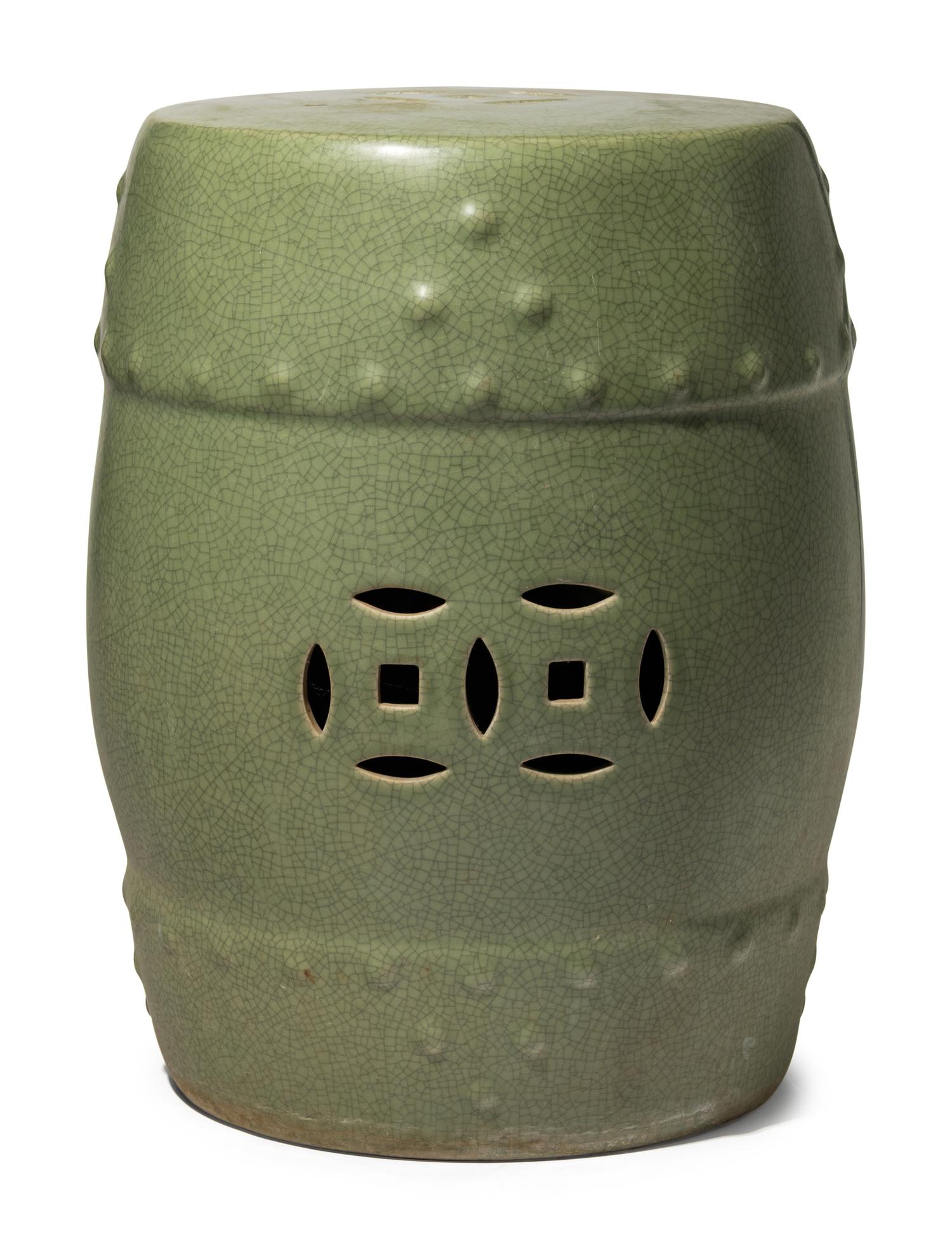 A Celadon Glazed Garden Seat
