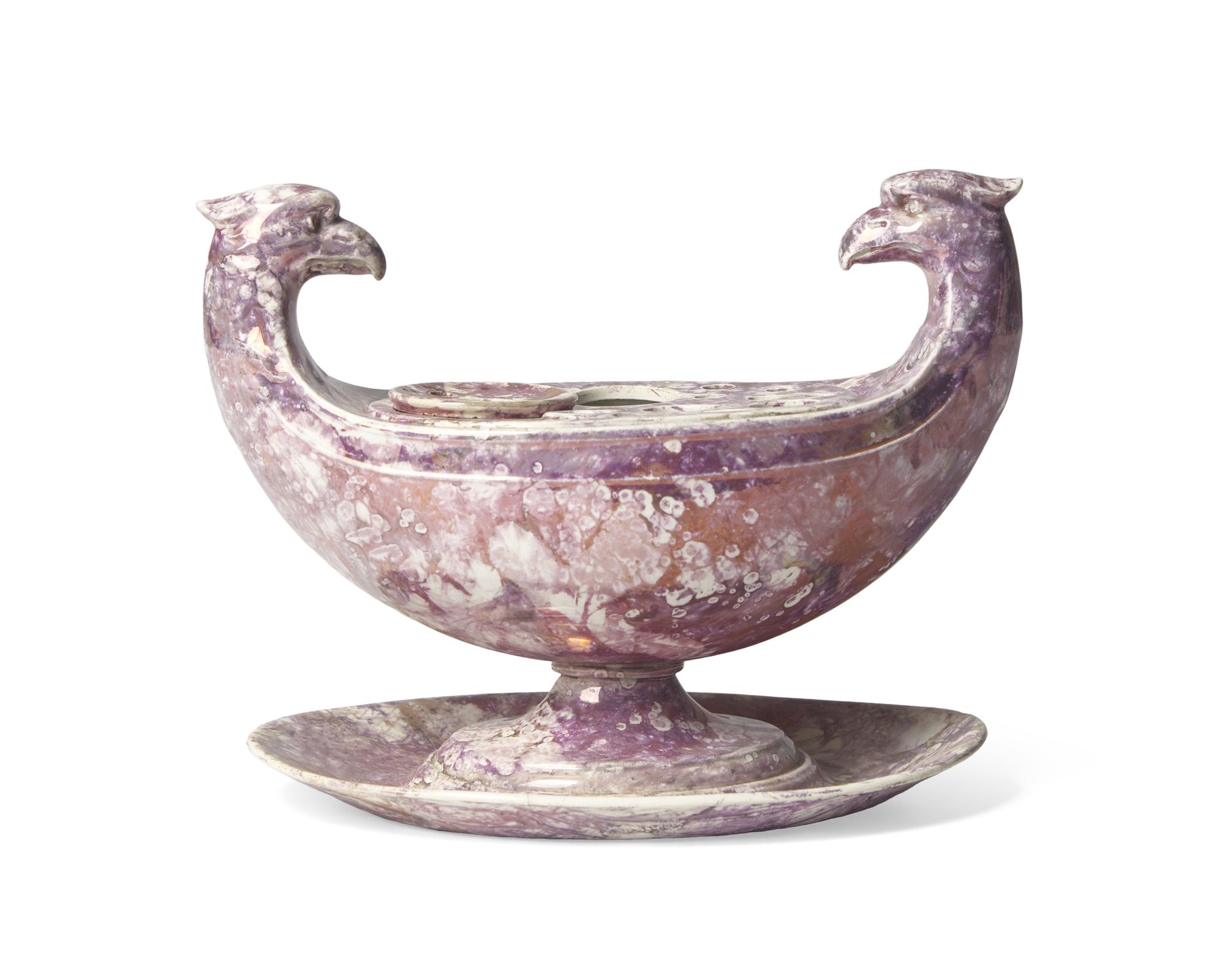 A Wedgwood Moonlight Lustreware Inkstand