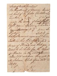 Autograph document signed ("J. Penn") by North Carolina Founding Father John Penn. 1783.