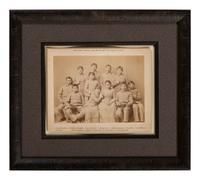 CHOATE, John N. (1848-1902), photographer. A pair of large format photographs featuring identified Chiricahua Apache students at Carlisle Indian School, before and after. Carlisle, PA, ca 1880s.