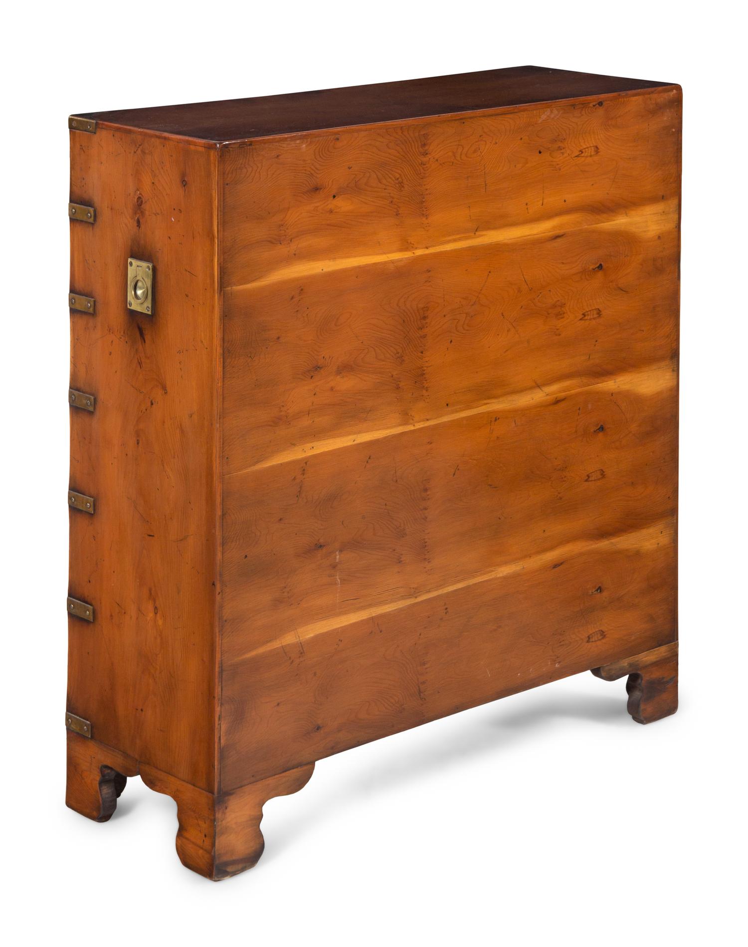 A Pair of Campaign Style Burlwood Chests