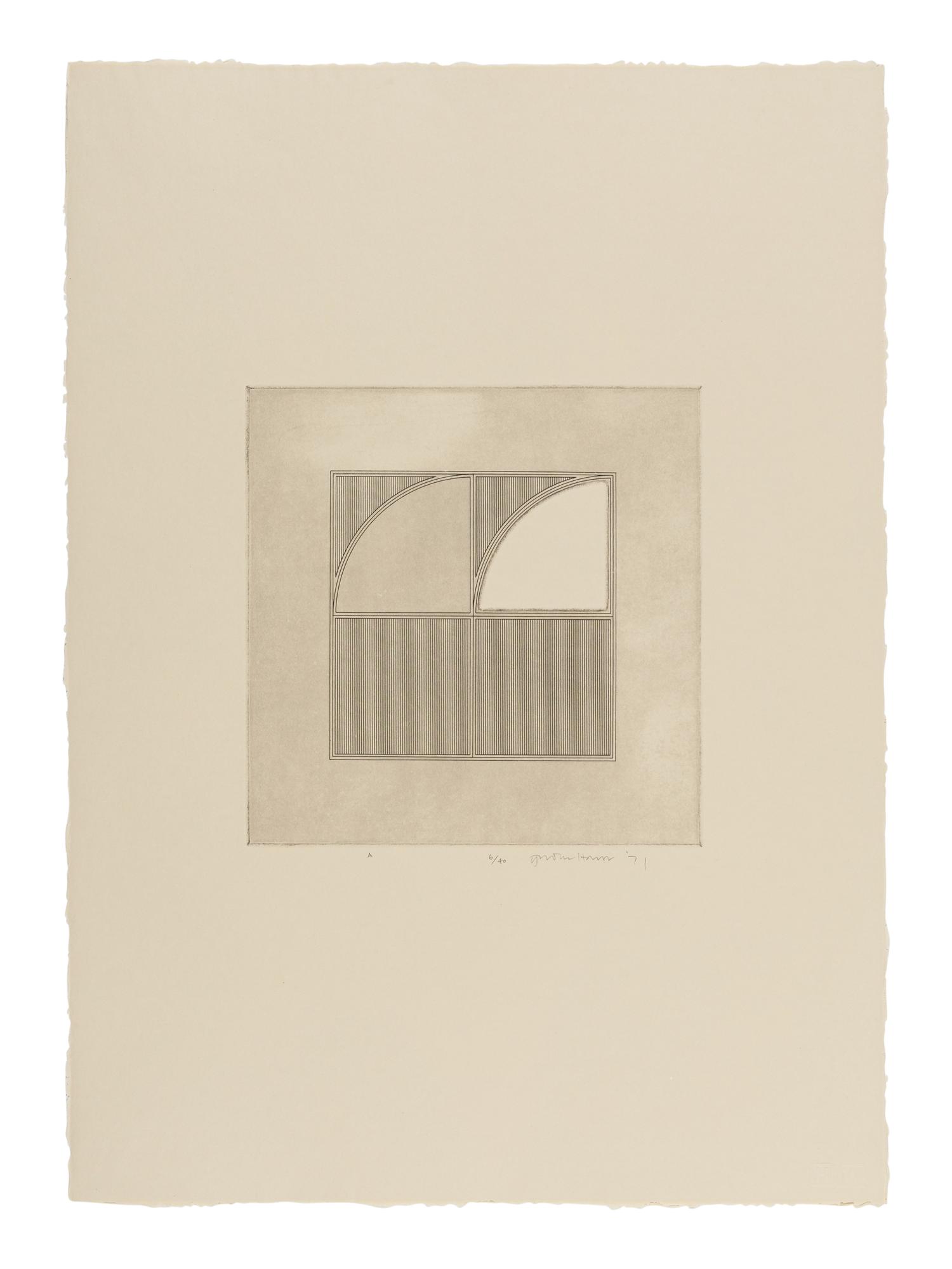 A Set of 6 Prints from Arcs Within a Square , 1971
