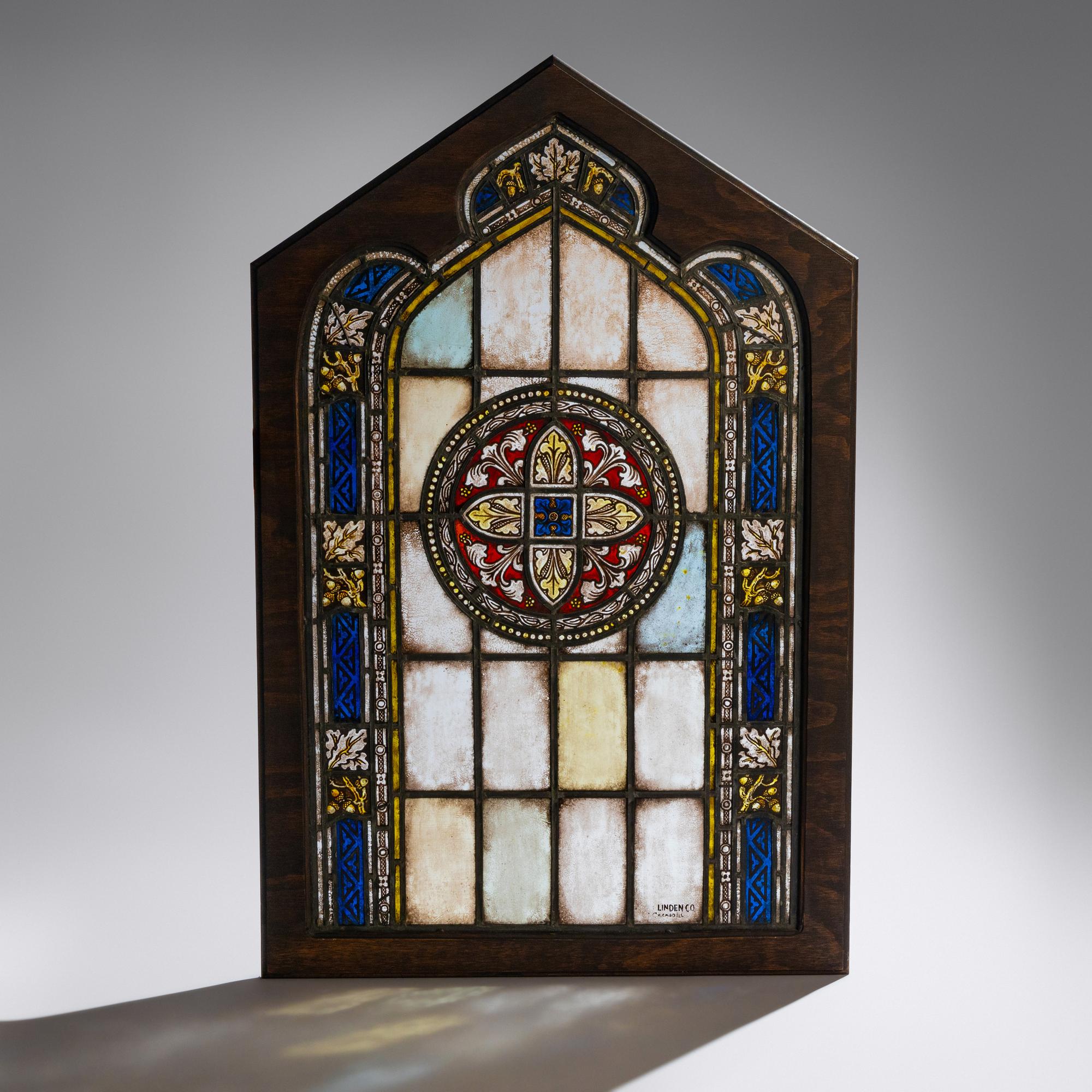 Framed window with Gothic arch