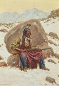 John Hauser (American, 1859-1913) — Waiting for a Coyote , 1903
