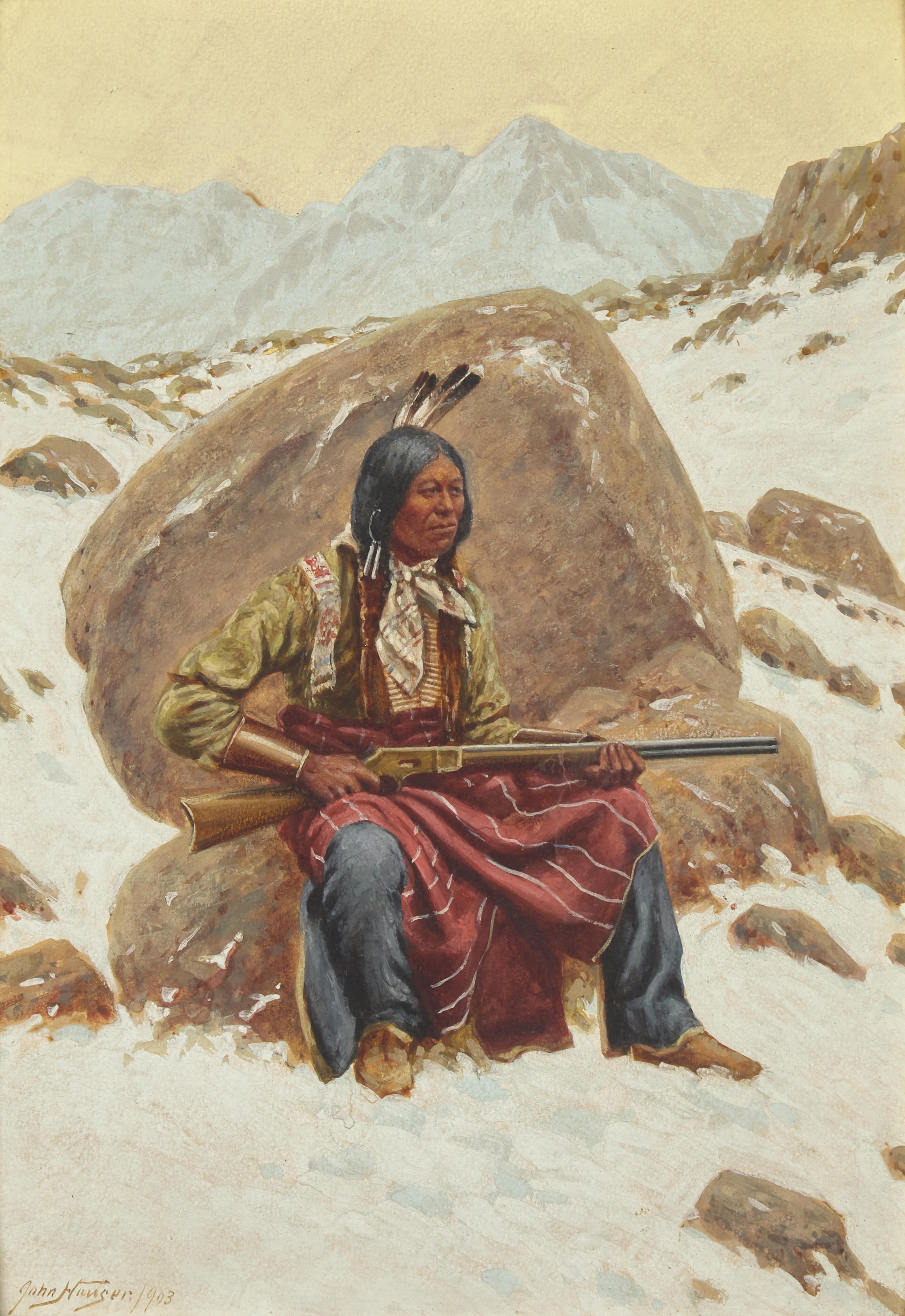 John Hauser (American, 1859-1913) — Waiting for a Coyote , 1903