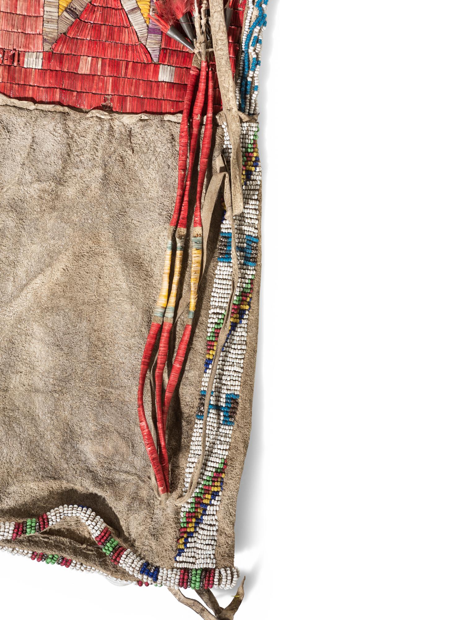 Rare Sioux Double-sided Beaded and Quilled Tobacco Bag