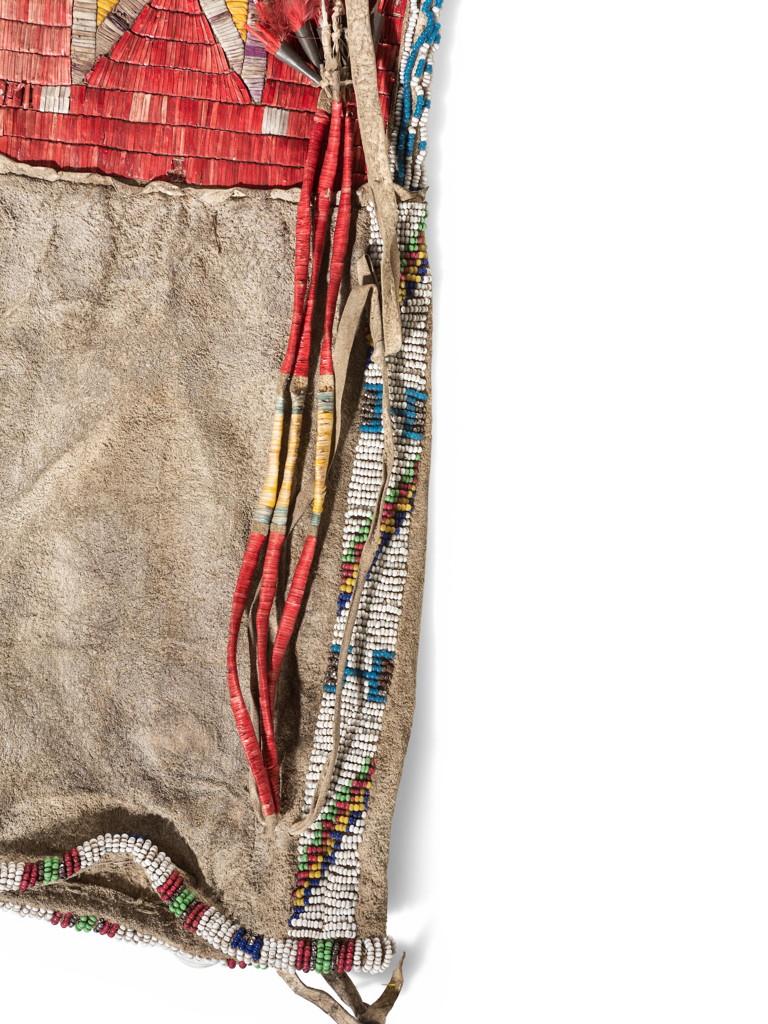 Rare Sioux Double-sided Beaded and Quilled Tobacco Bag