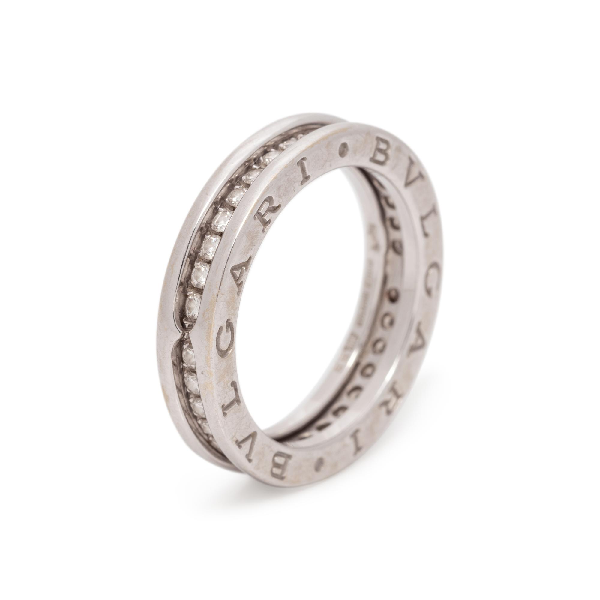BVLGARI, WHITE GOLD AND DIAMOND 'B.ZERO 1' RING