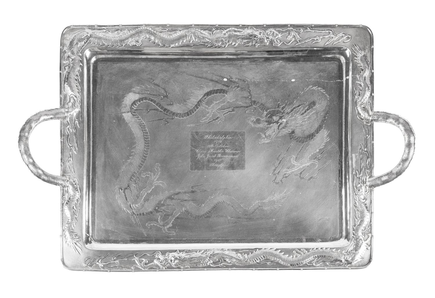 A Chinese Export Silver Seven-Piece Tea and Coffee Service