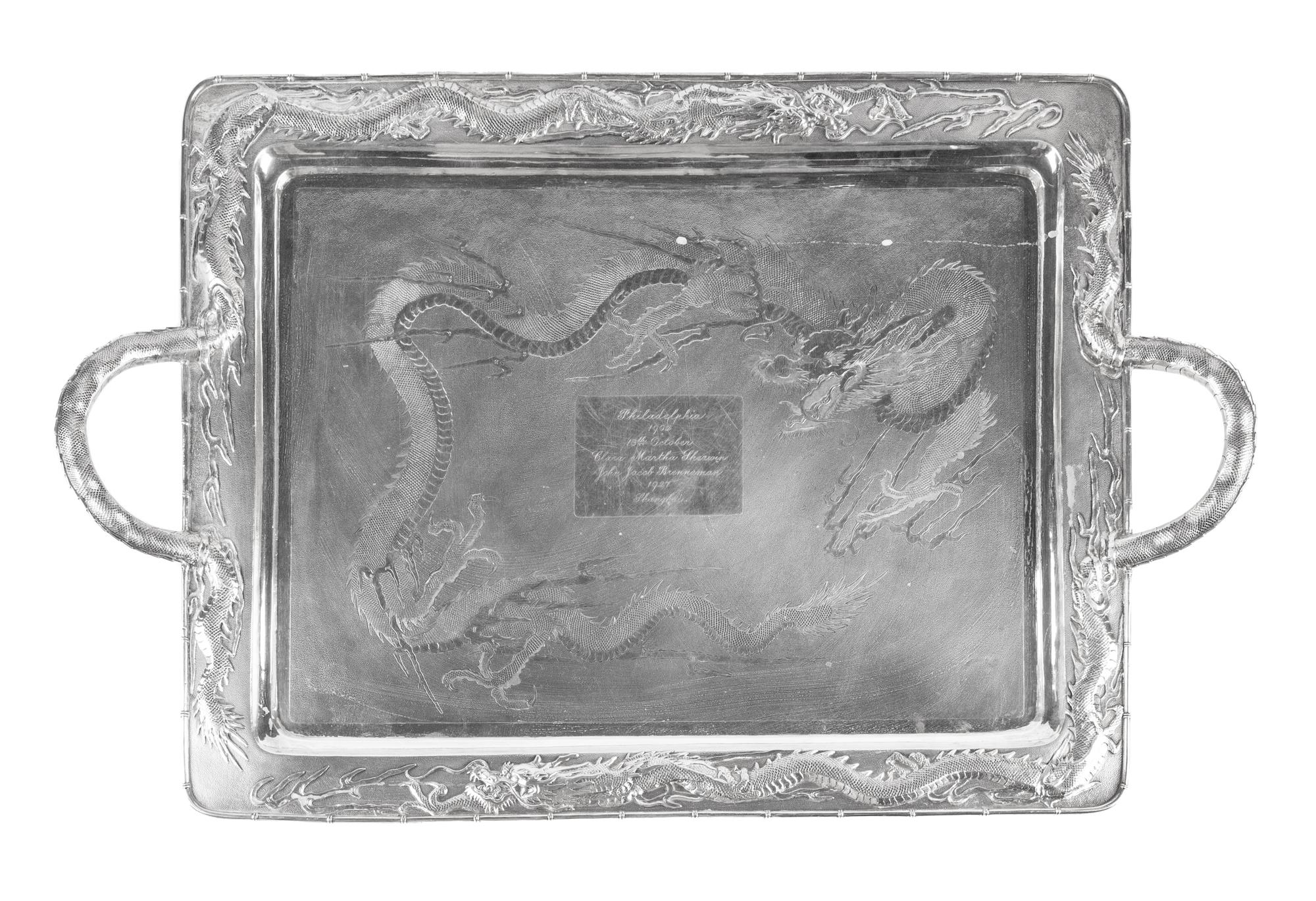 A Chinese Export Silver Seven-Piece Tea and Coffee Service