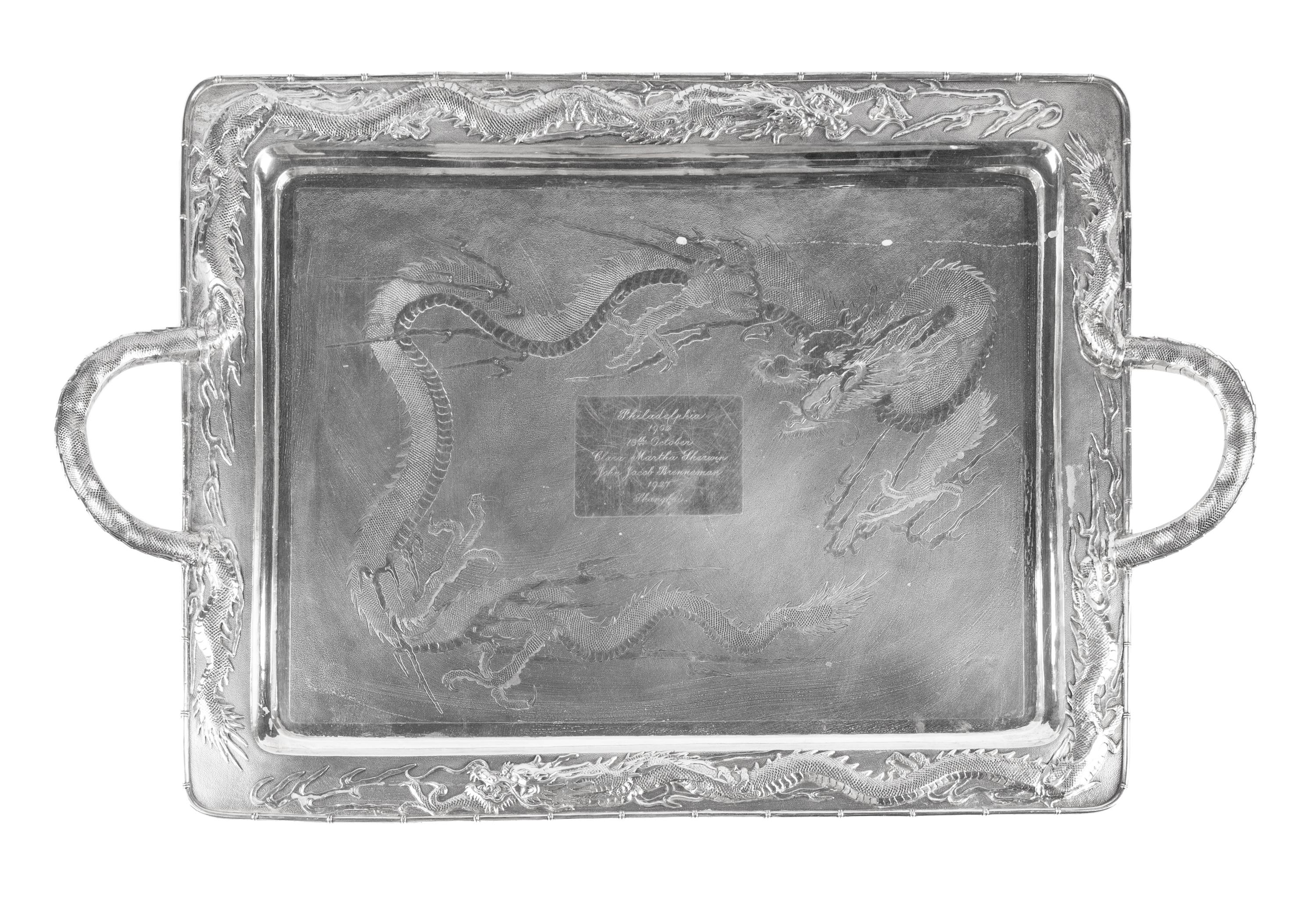 A Chinese Export Silver Seven-Piece Tea and Coffee Service
