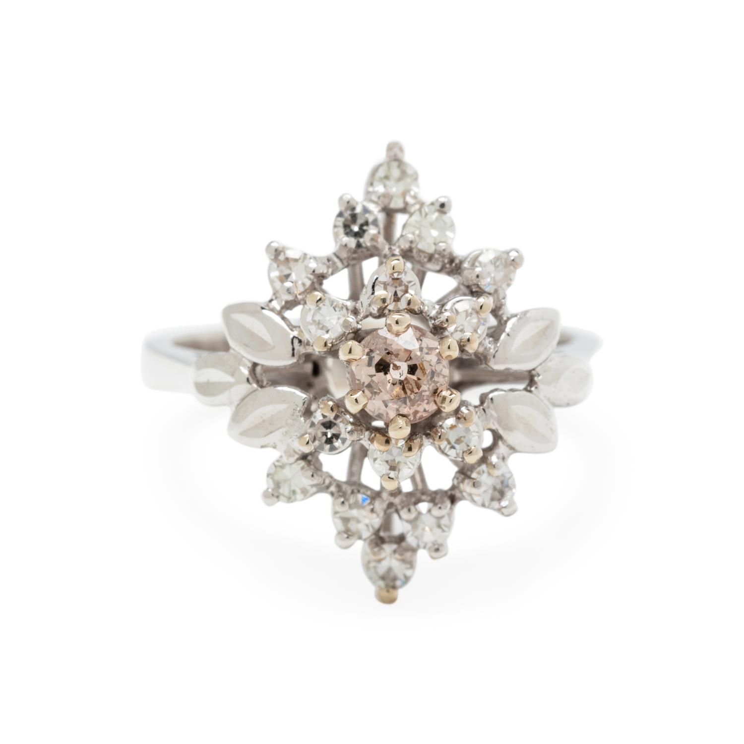 COLORED DIAMOND AND DIAMOND RING