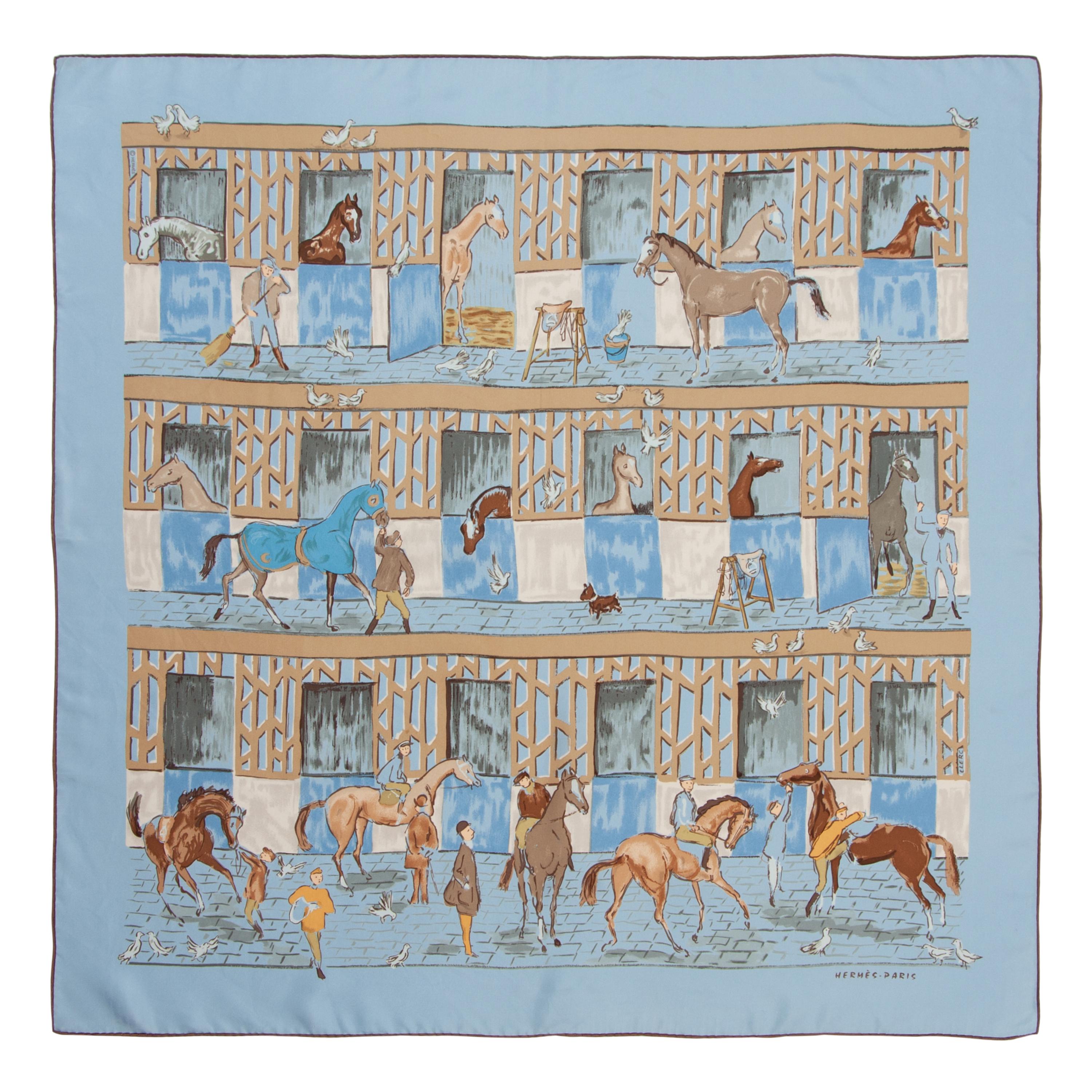 Five Designer Silk Scarves: Two Hermès, Gucci, Bottega Veneta, Pierre Cardin