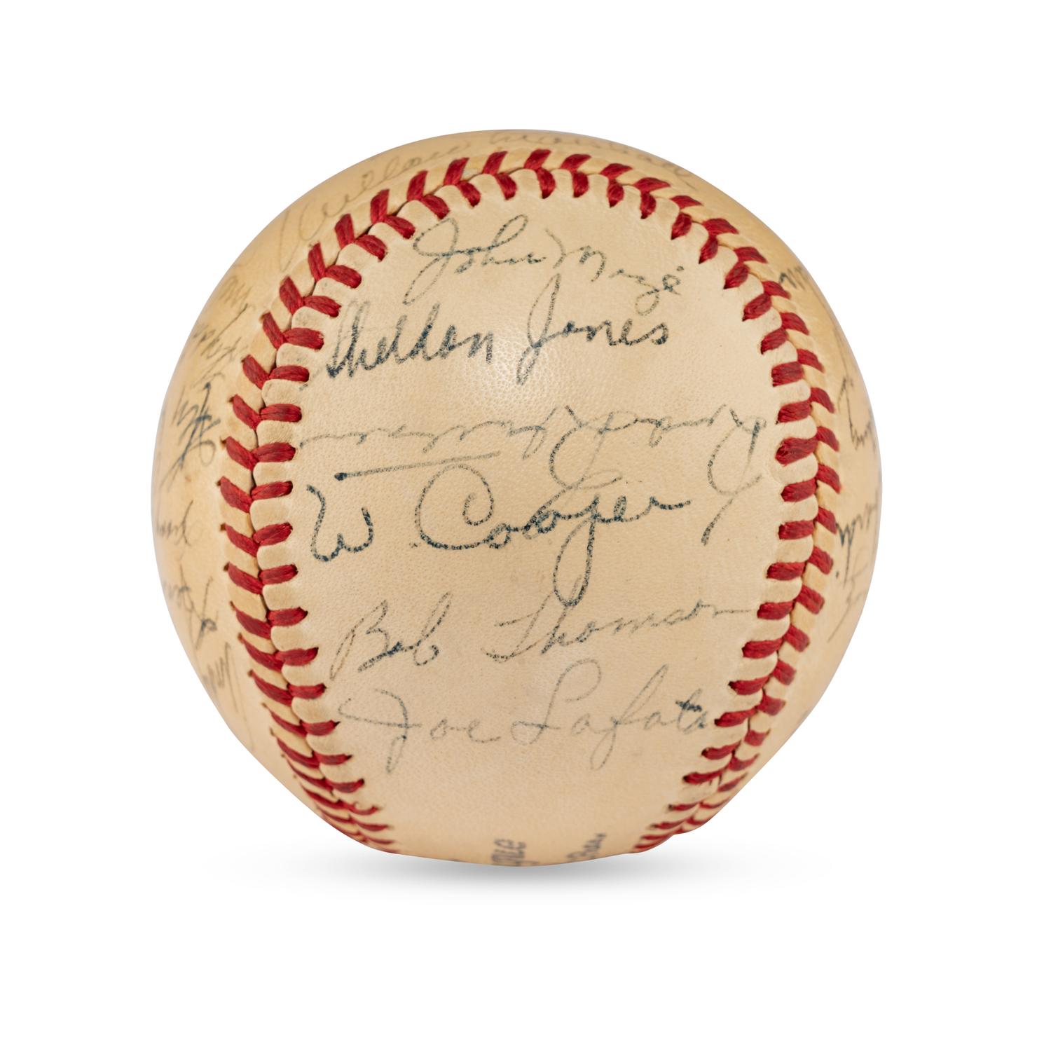 A 1947 New York Giants Team Signed Autograph Baseball (Auction Letter),