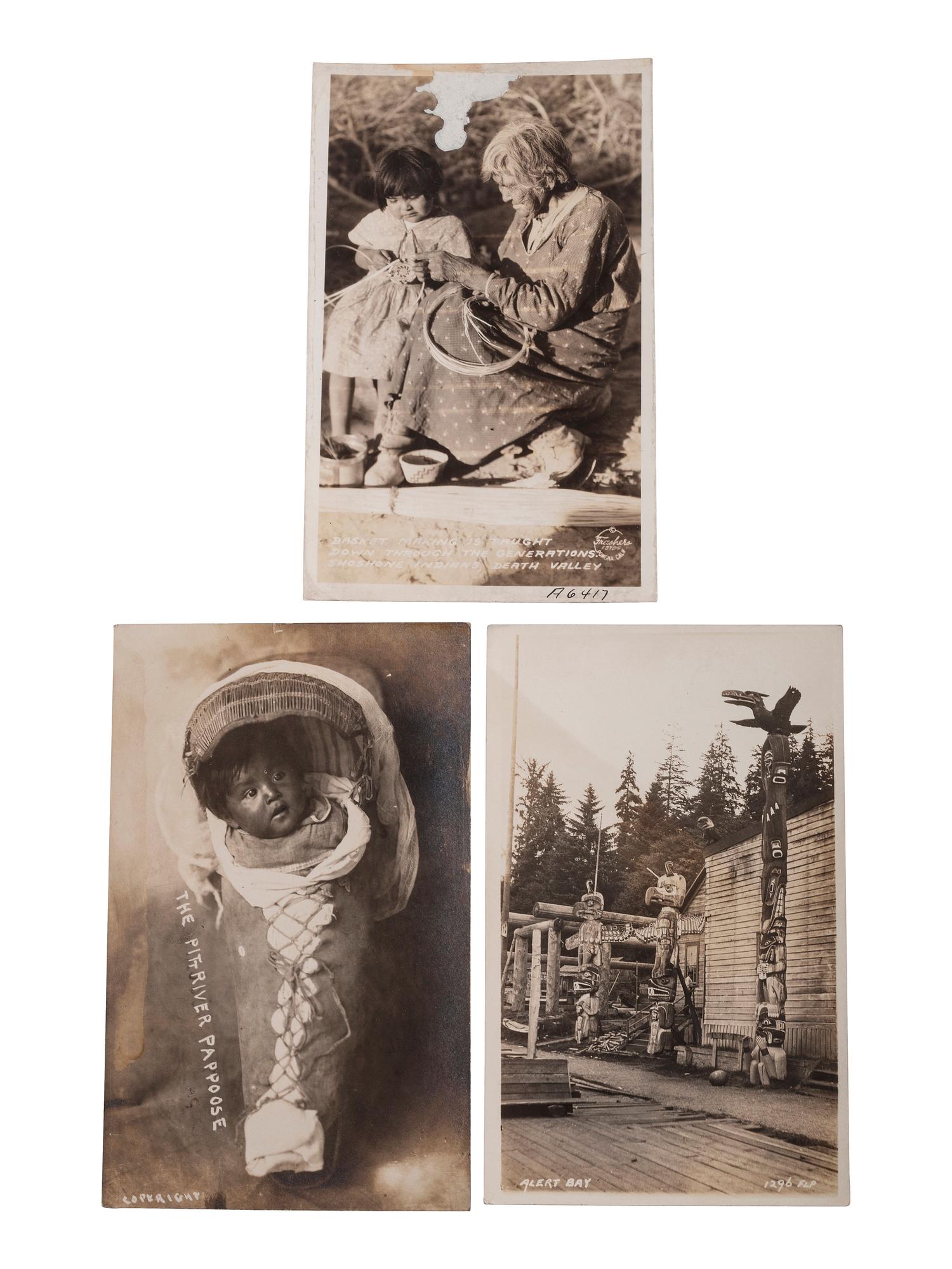 [POSTCARDS]. A group of 93 RPPCs & photographs of Native American subjects.