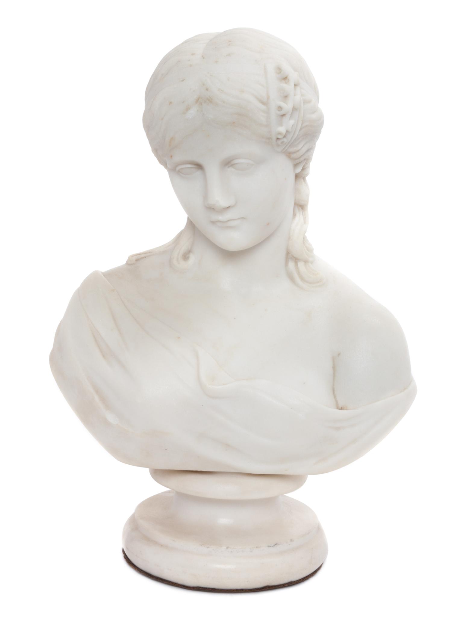 An Italian Marble Bust Height 13 1/4 inches.