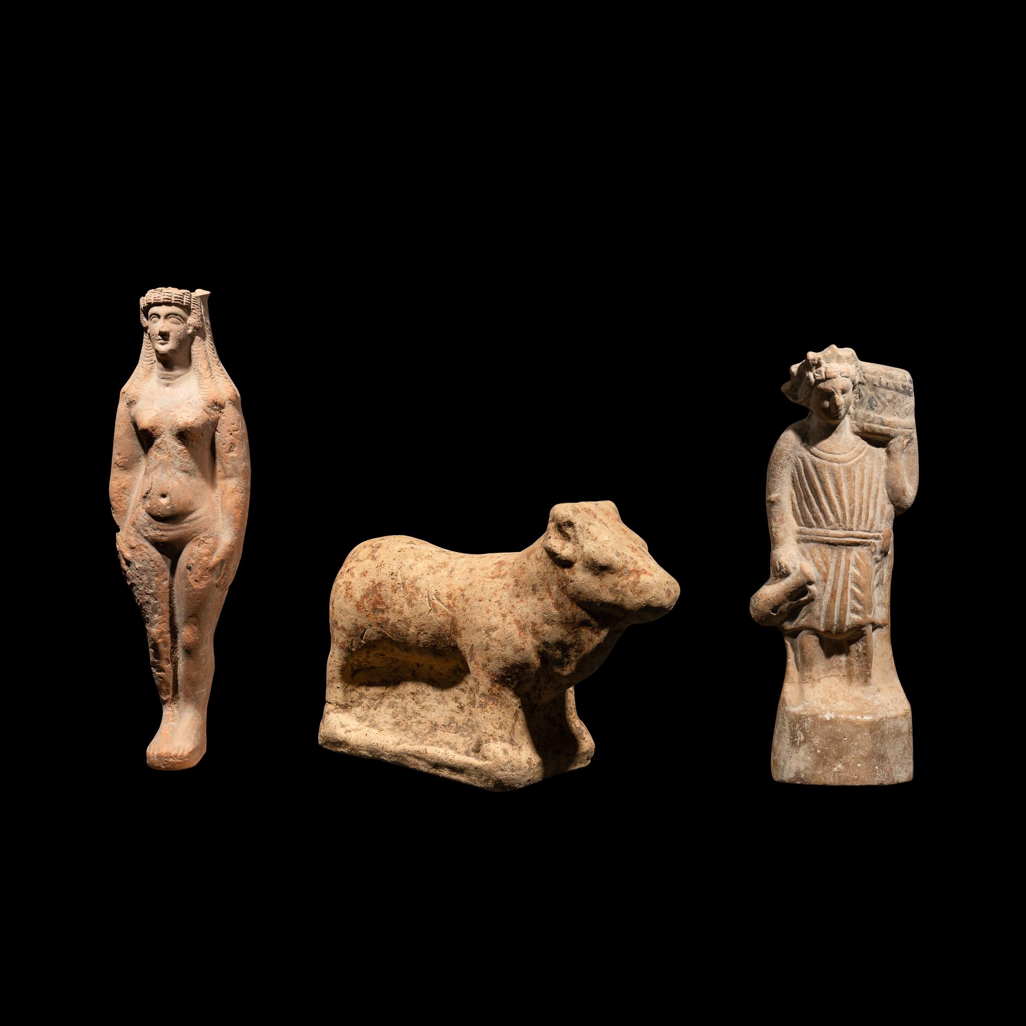 Three Greco-Roman Terracotta Figures
