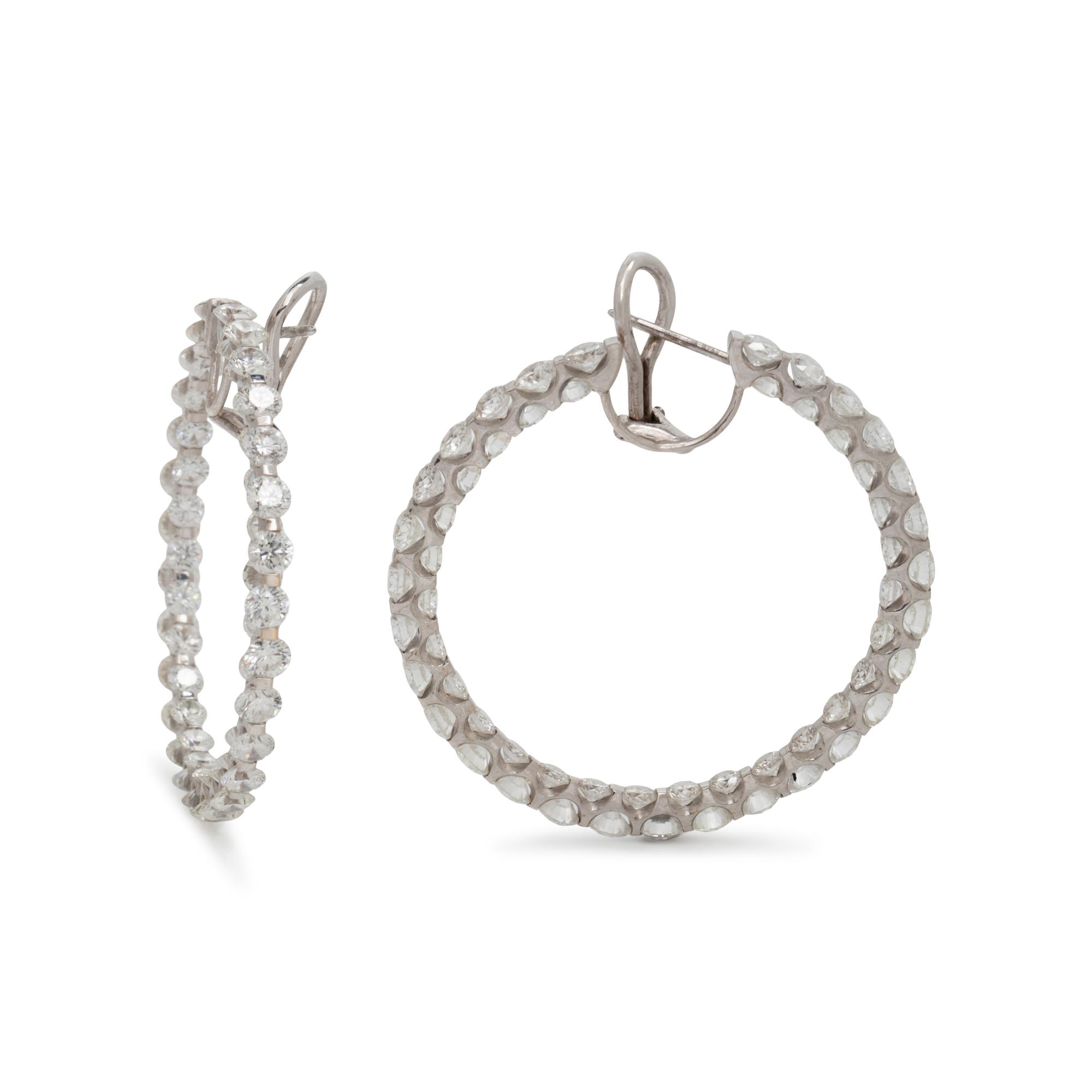 CHOPARD, DIAMOND AND WHITE GOLD INSIDE-OUT HOOP EARRINGS