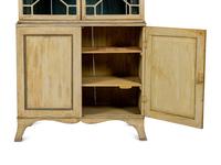 A Late George III Ivory-Painted Vitrine-on-Cabinet