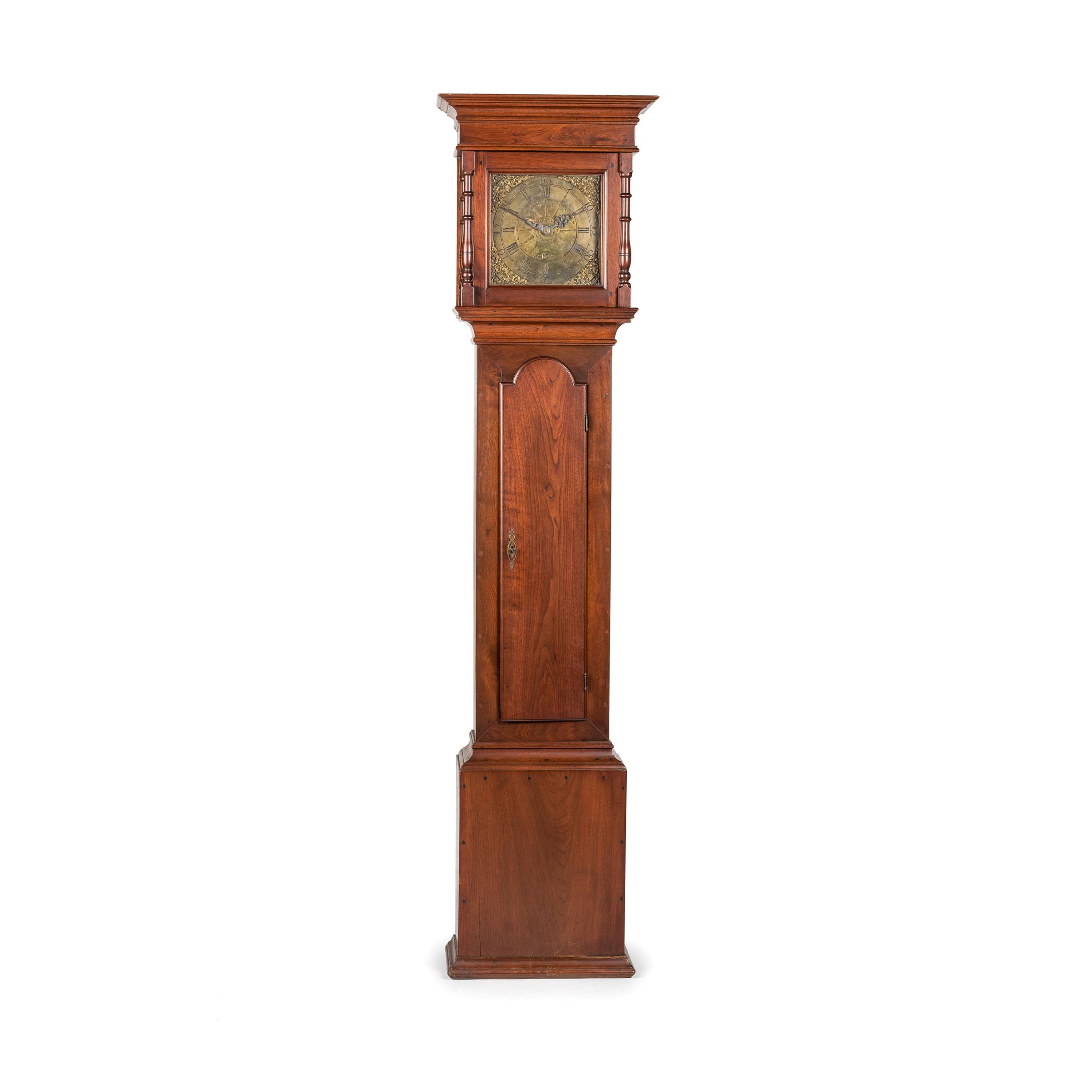 A Queen Anne Walnut Tall Case Clock
