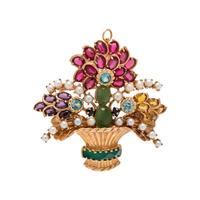 ROSE GOLD AND MULTIGEM GIARDINETTO PENDANT/BROOCH