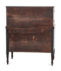 A Federal Cross-Banded Mahogany Two-Part Writing Desk
