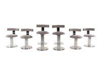 A Set of Four Polished Chrome Swivel Chairs and Two Swivel Bar Stools