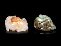 Two Chinese Carved Hardstone Figures of Animals