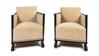 A Pair of Swedish Club Chairs, Axel Einar Hjorth Height 30 x width x depth 27 inches.