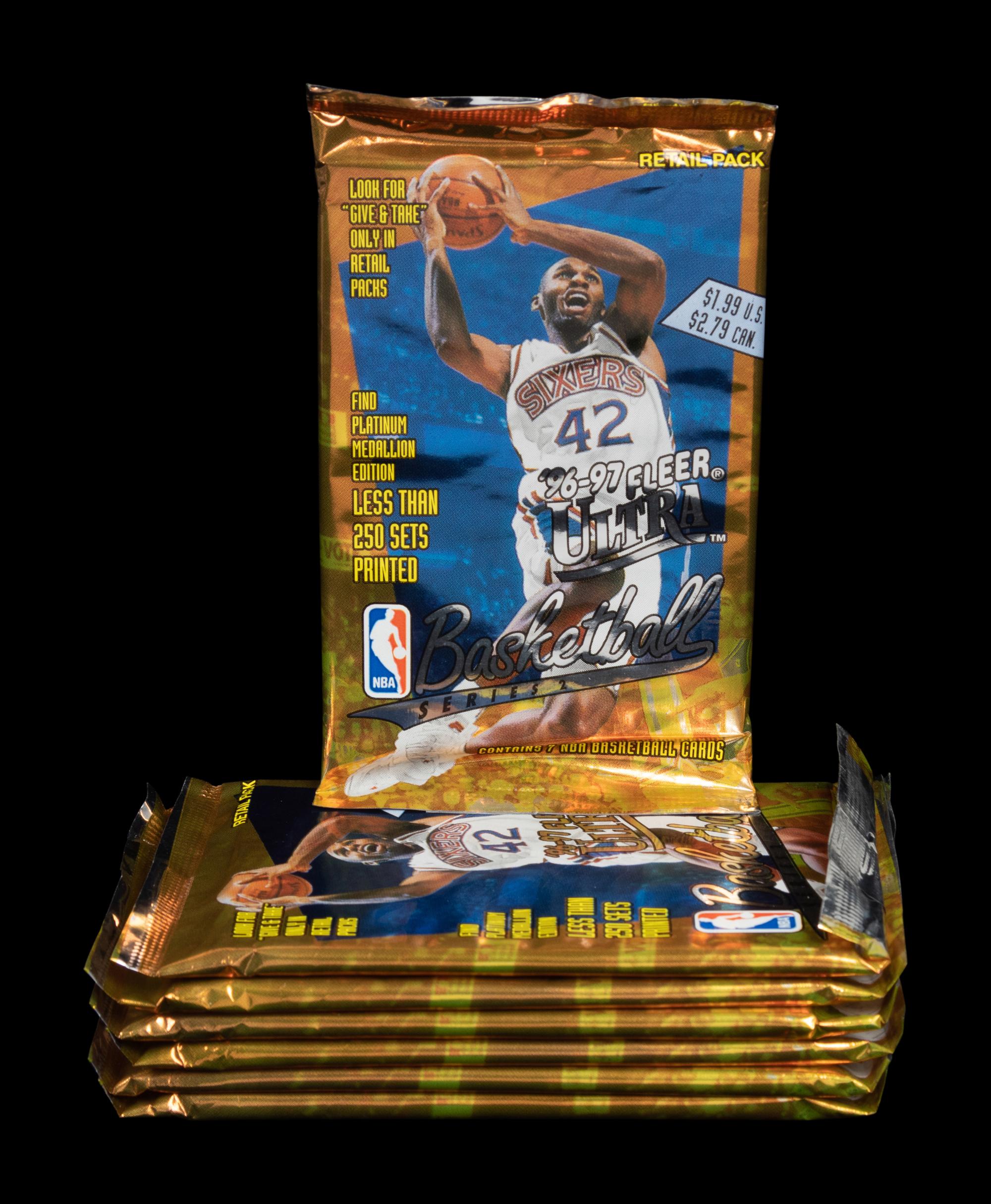 A Group of 7 Packs of 1996-97 Fleer Ultra Series 2 Basketball Cards