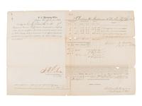 [CIVIL WAR]. Group of Civil War documents incl. muster roll, discharge papers, and more.