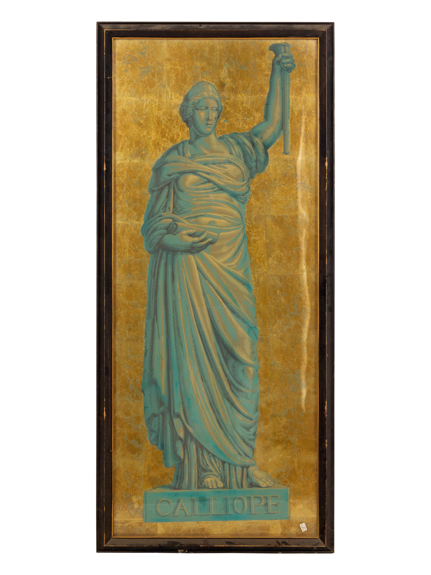 A Set of Three Panels Depicting Muses