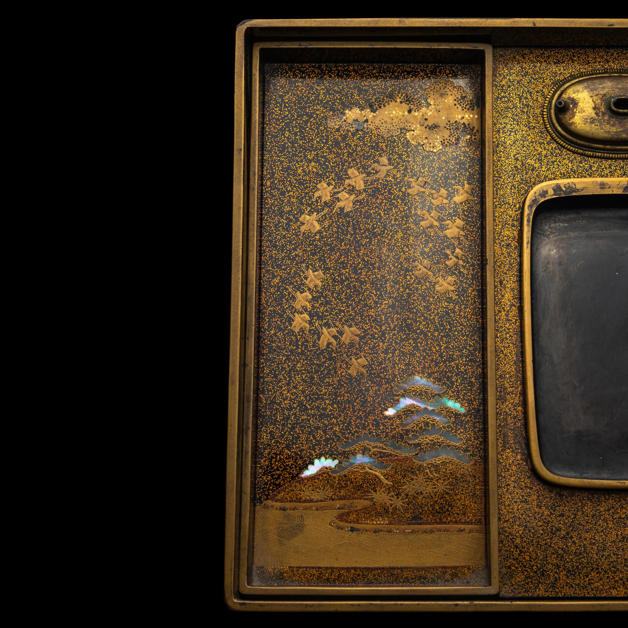 A Japanese Lacquer Writing Box, Suzuribako, Edo Period 日本江戶時代 蒔繪硯箱