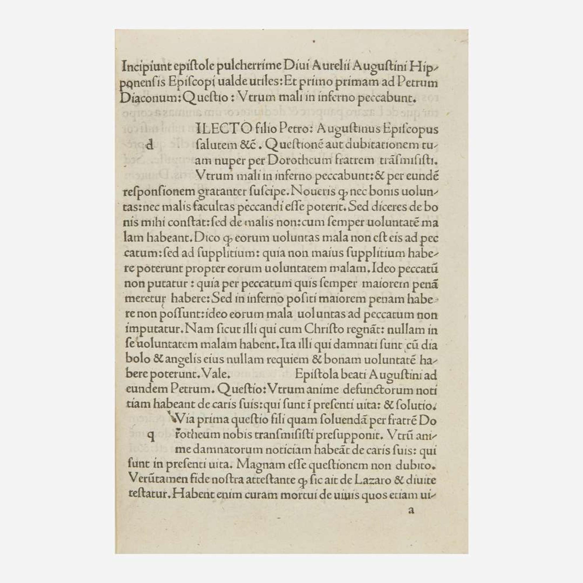 [Incunabula] Augustine, Saint, Bishop of Hippo Epistolae Pulcherrimae...