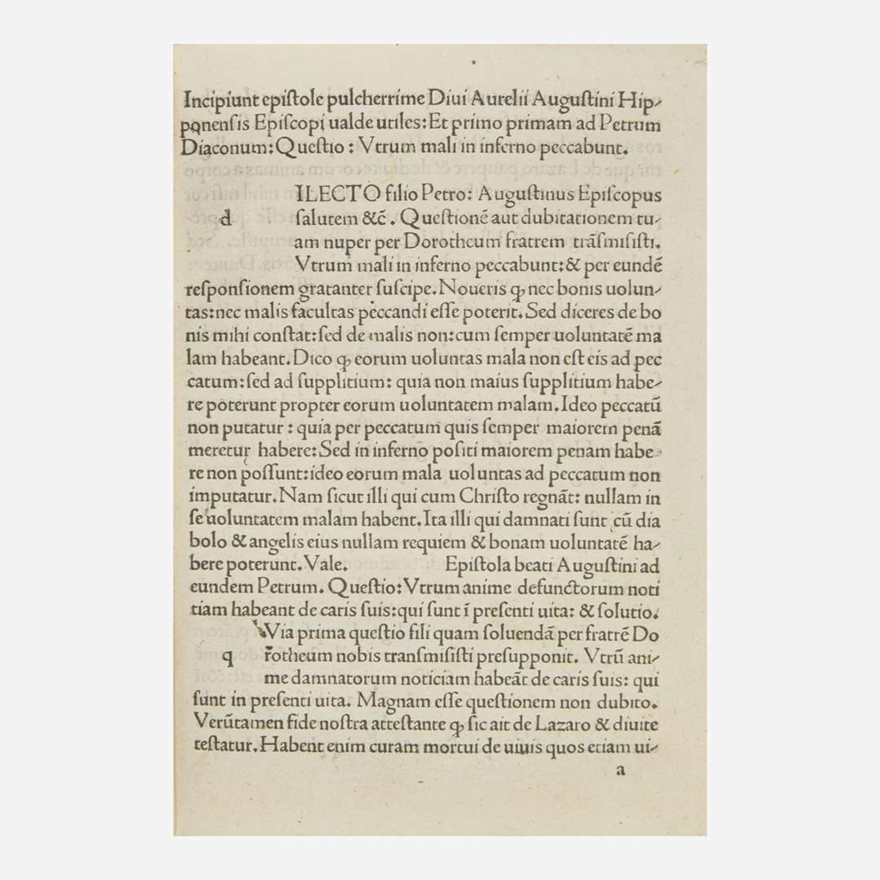 [Incunabula] Augustine, Saint, Bishop of Hippo Epistolae Pulcherrimae...