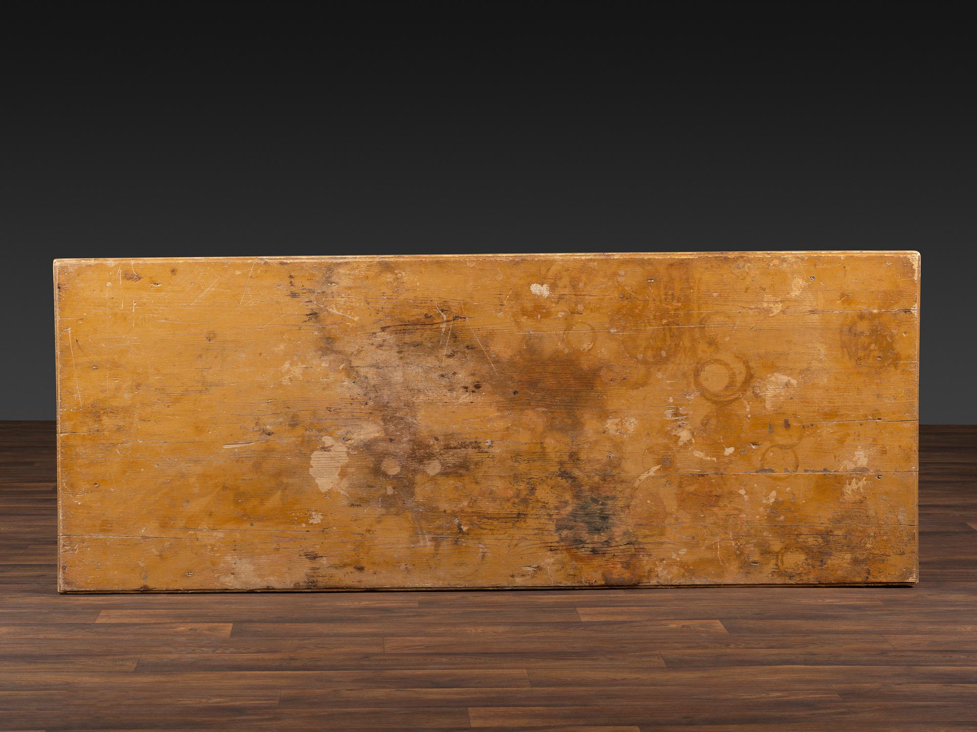 A Country Yellow Painted Pine One-Drawer Table