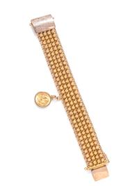 BICOLOR GOLD AND COIN BRACELET