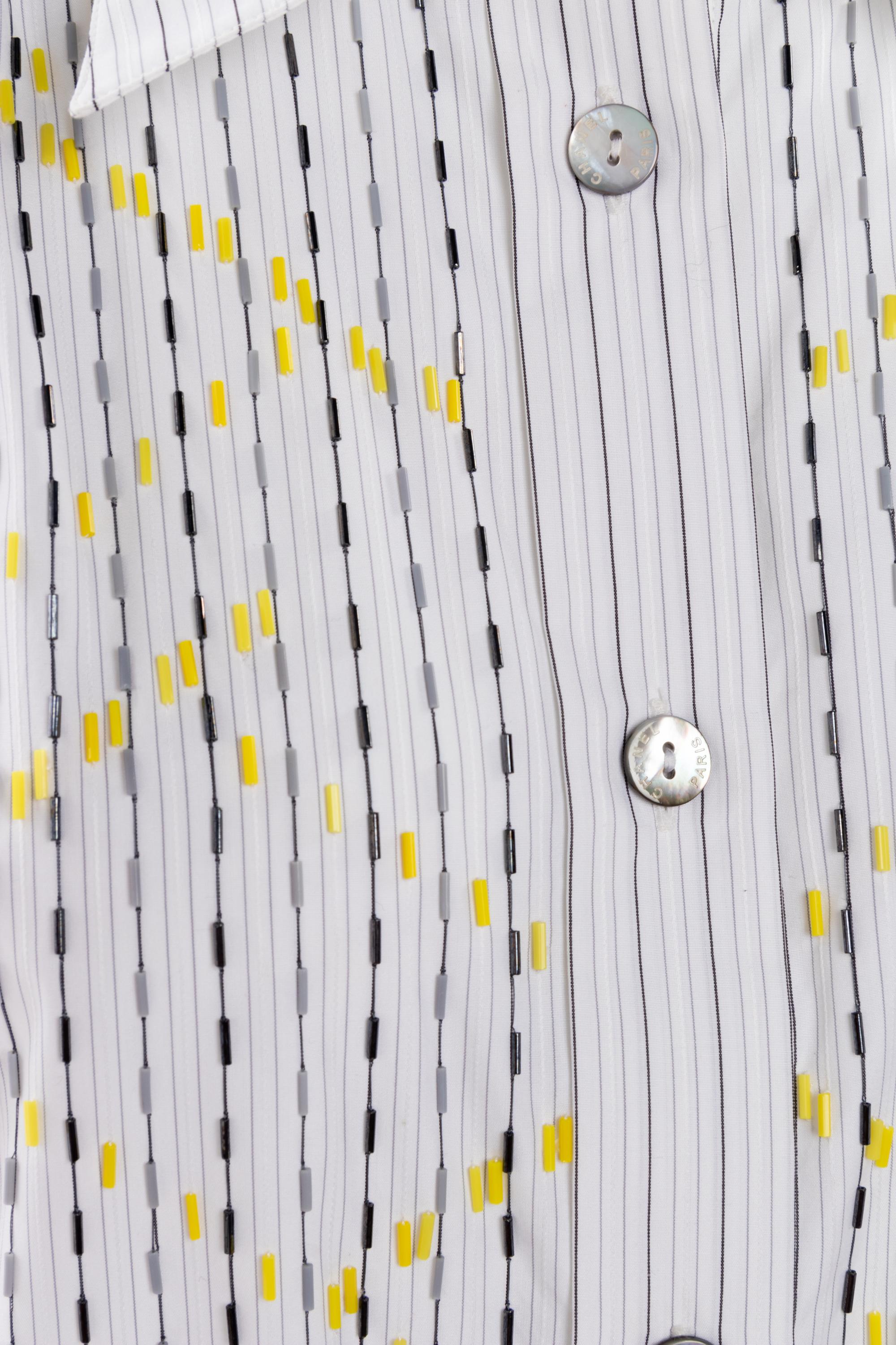Chanel Cotton Pinstripe Shirt Dress and Shrug, Cruise 2001