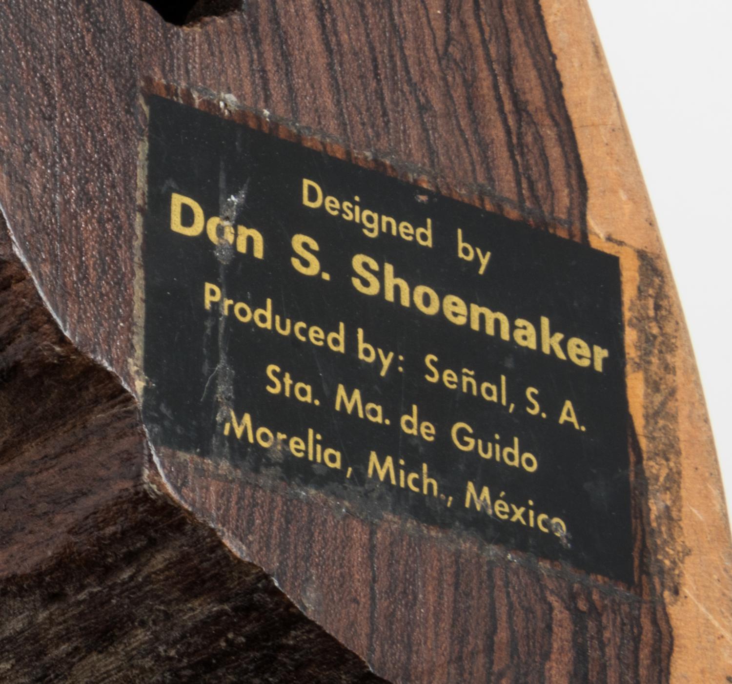 Don S. Shoemaker, (American/Mexican, 1920-1990), a pair of Cocobolo wood bookends