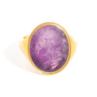 A Neoclassical Amethyst and Gold Finger Ring with the God Dionysos