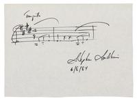 SONDHEIM, Stephen (b. 1930). Autograph musical quotation signed ("Stephen Sondheim"), n.p., 8 June 1984.