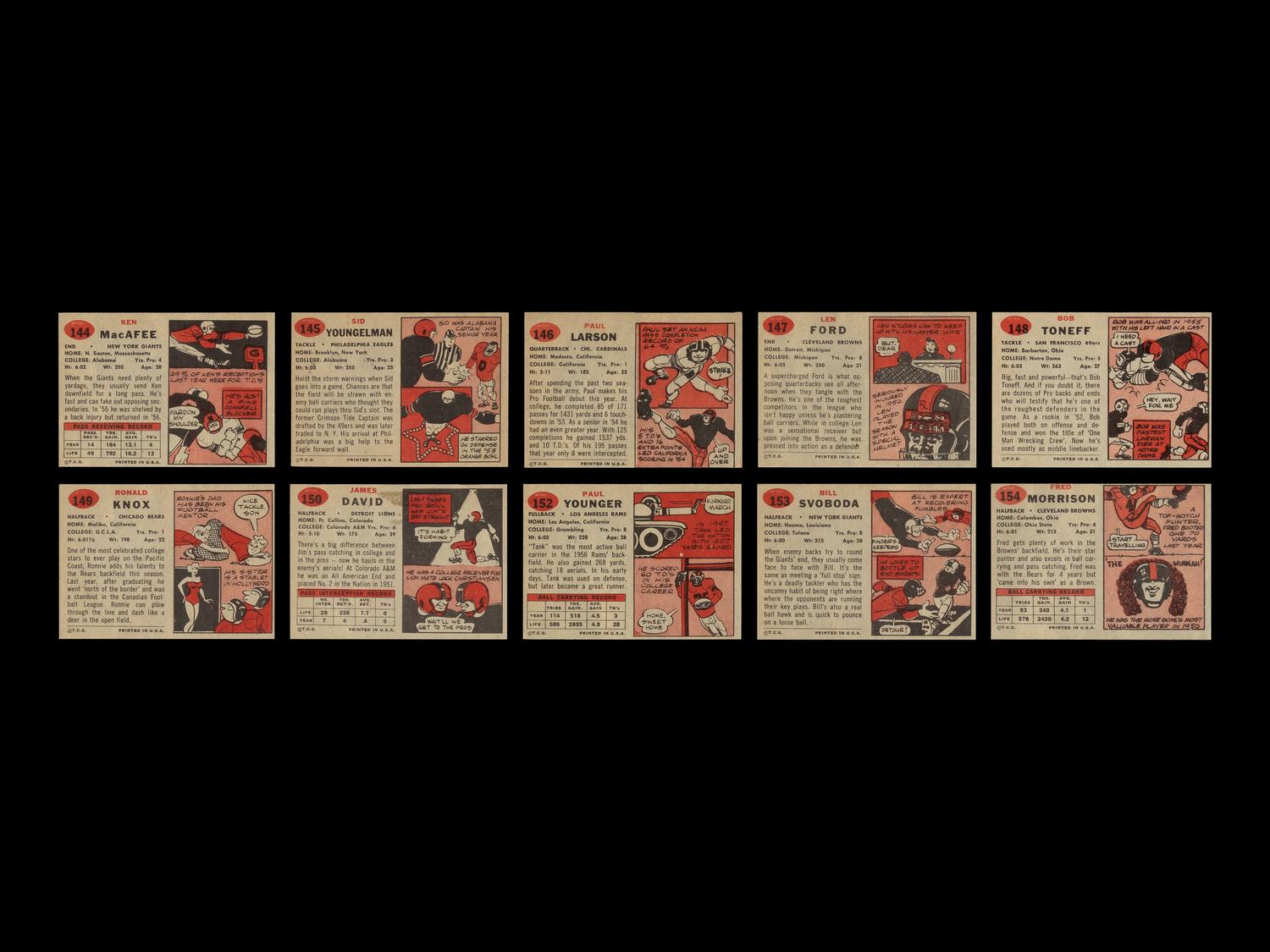 A Near Set of 1957 Topps Football Cards (150/154)