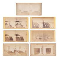 GARDNER, Alexander (1821-1882), photographer. 7 rare stereoviews, incl. Niagara Falls and Washington's home.