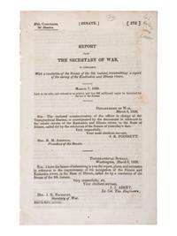 [TRANSPORTATION] -- [CANALS]. A group of maps and pamphlets related to early 19th-century Midwest transportation routes including a Map and Profile of the Proposed Route for the Michigan and Illinois Canal.
