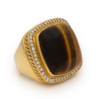 David Yurman, 'Albion', Tiger's Eye Quartz, Diamond, and Yellow Gold Ring