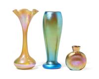 Group of Three Aurene Glass Vases