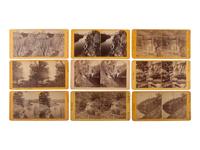 [EARLY PHOTOGRAPHY -- STEREOVIEWS]. A group of 115+ stereoviews documenting the American landscape, incl. views of Yellowstone by Haynes, views of Niagara Falls, and other outdoor scenes.