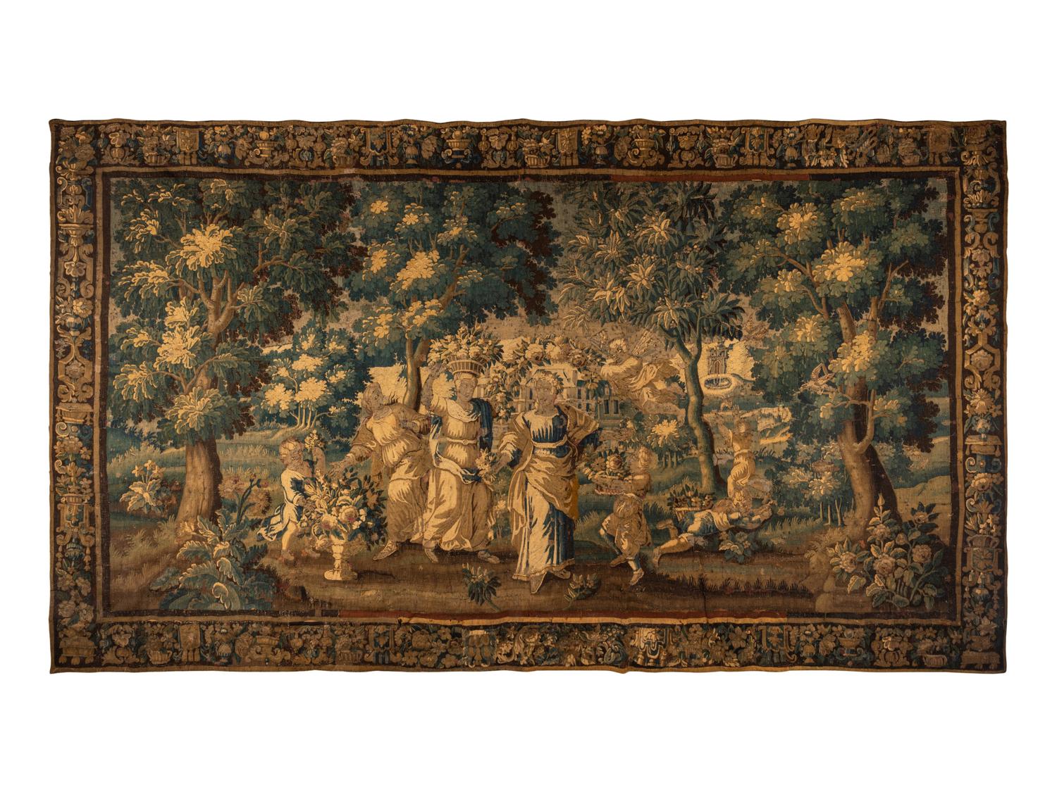 A Flemish Verdure Wool Tapestry