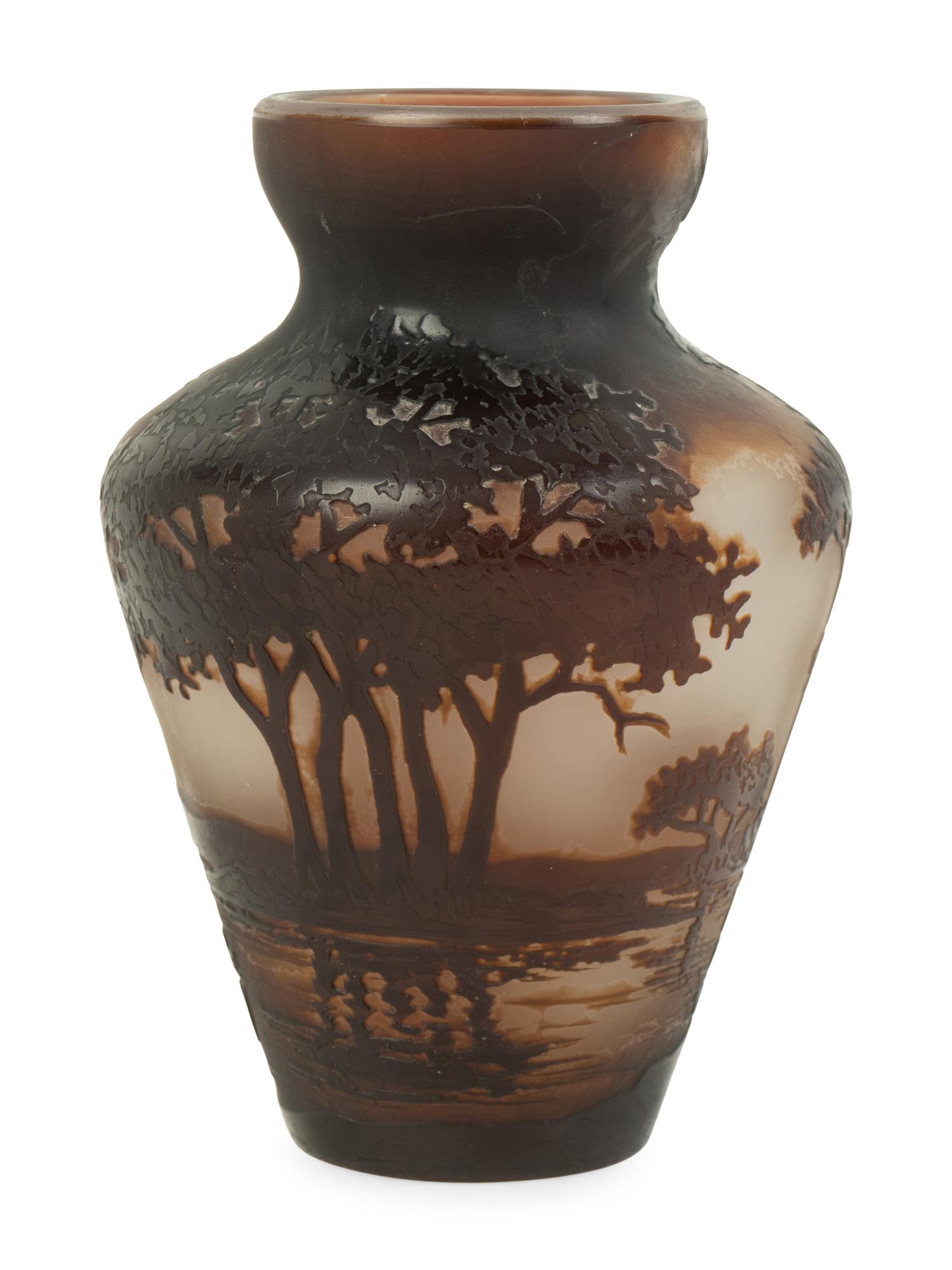 A Delatte Cameo Glass Vase — 20TH CENTURY